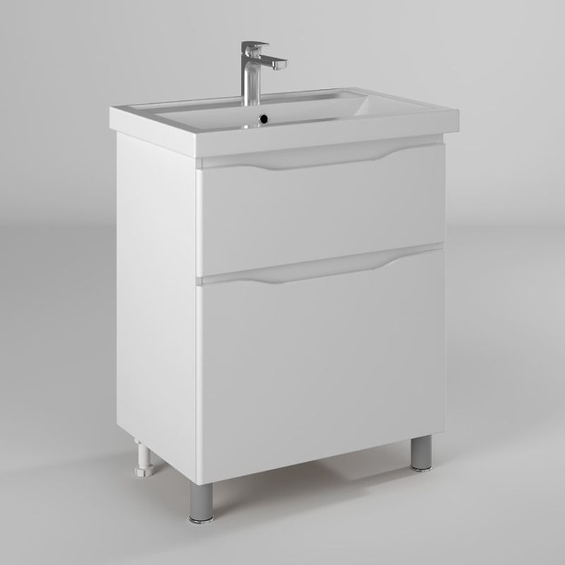 Тумба с раковиной BRIZ Мальта 70 2 ящ. + Фостер / 365 03-08070-06 00 БЕЛ