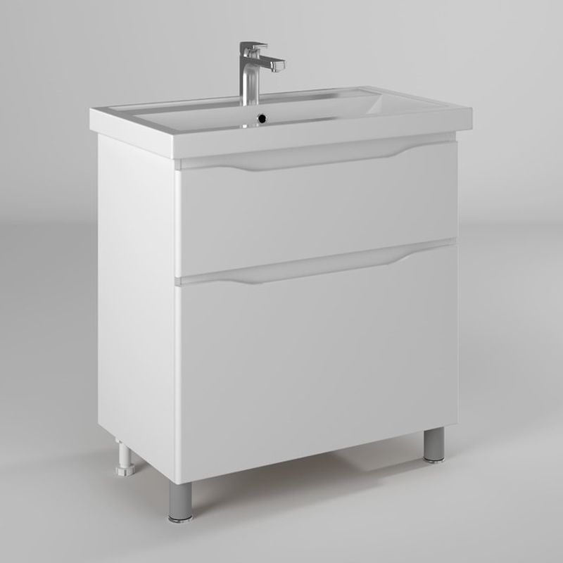 Тумба с раковиной BRIZ Мальта 80 2 ящ. + Фостер / 365 03-08080-06 00 БЕЛ