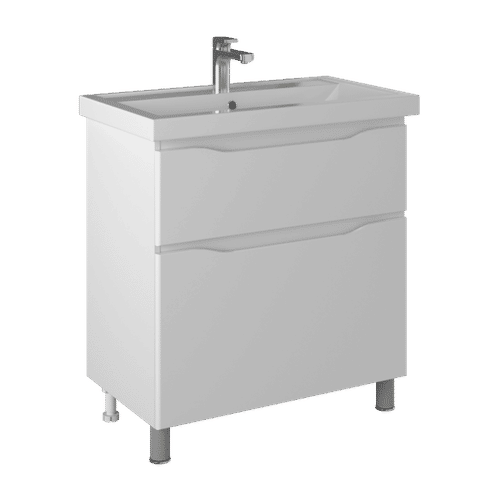 Тумба с раковиной BRIZ Мальта 80 2 ящ. + Фостер / 365 03-08080-06 00 БЕЛ