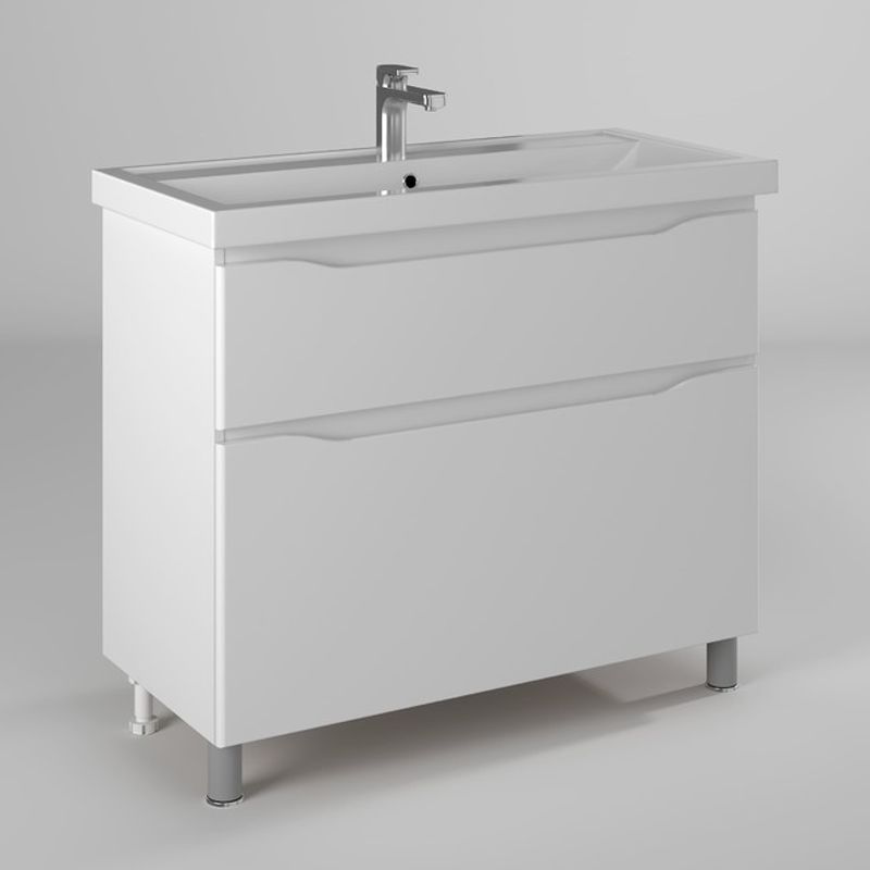 Тумба с раковиной BRIZ Мальта 100 2 ящ. + Фостер / 365 03-08100-06 00 БЕЛ