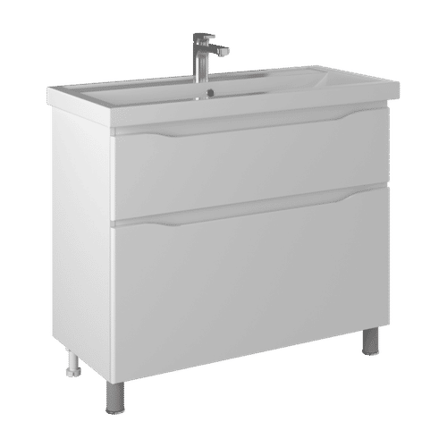Тумба с раковиной BRIZ Мальта 100 2 ящ. + Фостер / 365 03-08100-06 00 БЕЛ