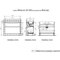 Тумба с раковиной BRIZ Мальта 100 2 ящ. + Фостер / 365 03-08100-06 00 БЕЛ — 8