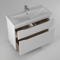 Тумба с раковиной BRIZ Мальта 100 2 ящ. + Фостер / 365 03-08100-06 00 БЕЛ — 4