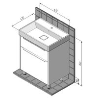Тумба с раковиной BRIZ Мастер 65 + Вилис / 367 03-08065-17 00 БЕЛ — 5