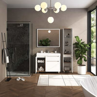 Шкаф-пенал для ванной BRIZ Мастер 35 левый / 367 04-00035-00 01 БЕЛ белый глянец — 4