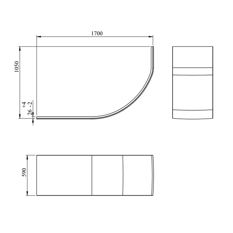 Акриловая ванна Lavinia Boho Grance Hill 3703170R / 170×105 см (правая)