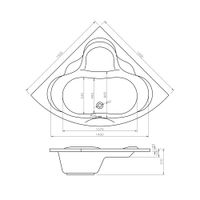 Акриловая ванна Lavinia Boho Elegant 37050140 / 140×140 см — 5