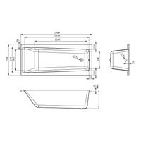 Акриловая ванна Lavinia Boho Rock 37070075 / 170×75 см — 3