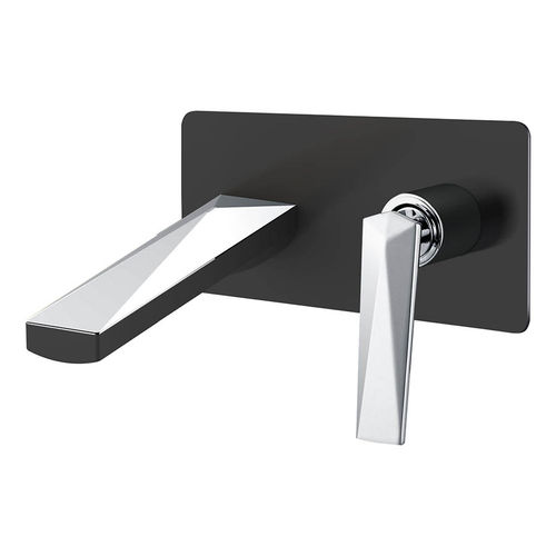 Смеситель скрытого монтажа для раковины BOHEME Venturo 375-B черный с хромом