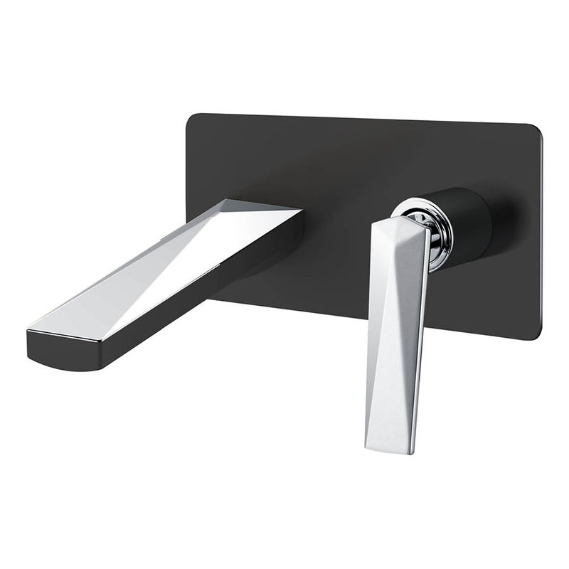 Смеситель скрытого монтажа для раковины BOHEME Venturo 375-B черный с хромом