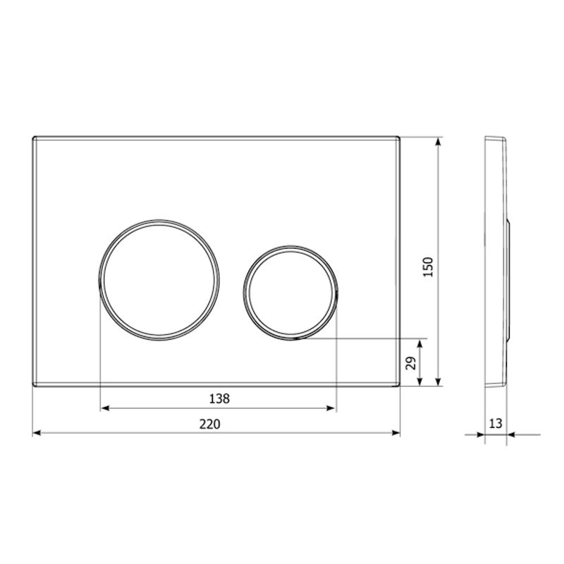 Кнопка смыва Lavinia Boho RelFix 3805002C хром с антибактериальным покрытием SanitiZed