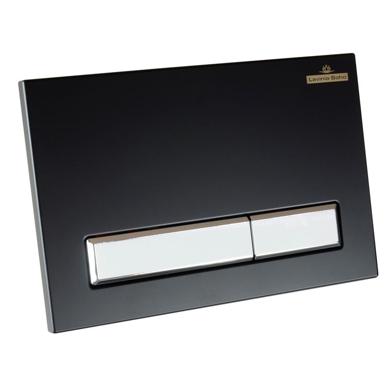 Кнопка смыва Lavinia Boho RelFix 38050601 матовый черный / белый с антибактериальным покрытием SanitiZed