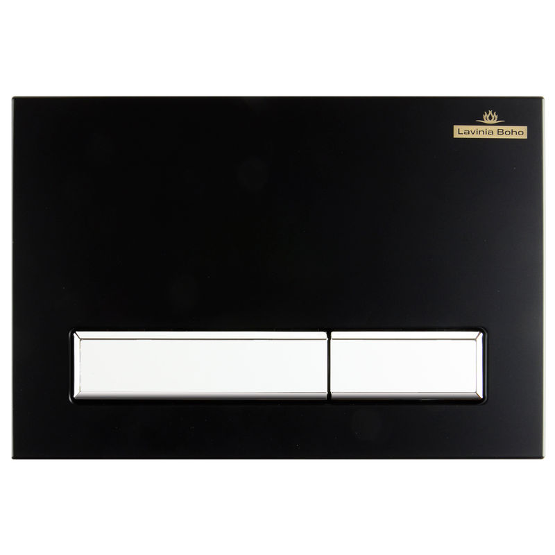 Кнопка смыва Lavinia Boho RelFix 38050601 матовый черный / белый с антибактериальным покрытием SanitiZed