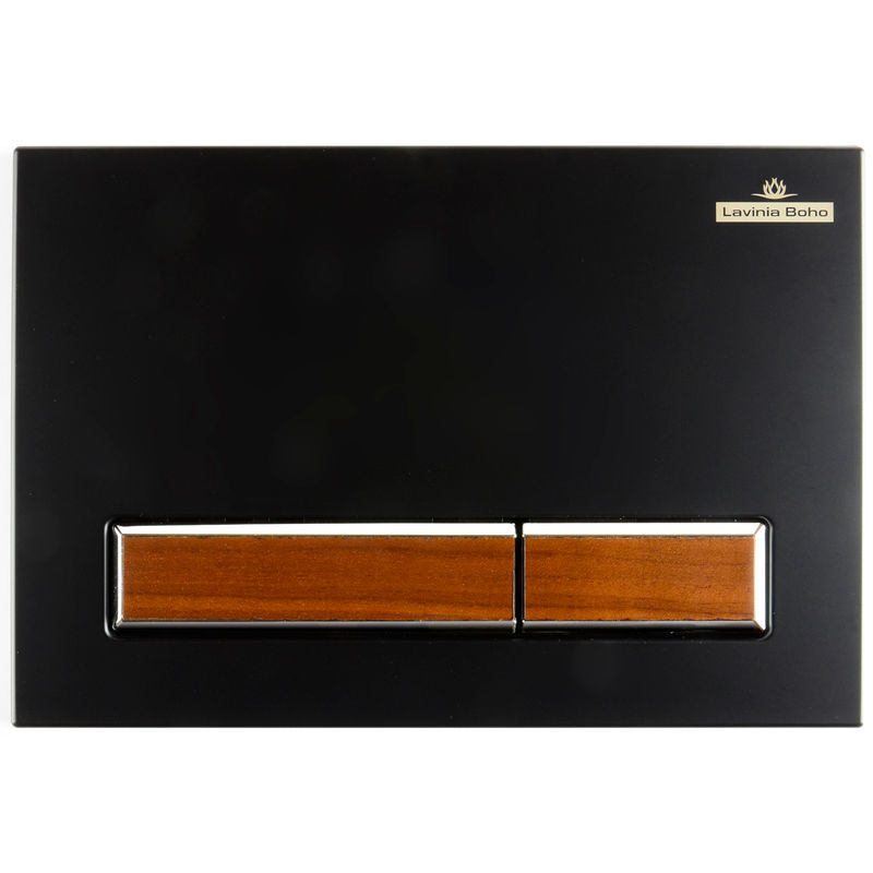 Кнопка смыва Lavinia Boho RelFix 38050602 матовый черный / темное дерево с антибактериальным покрытием SanitiZed