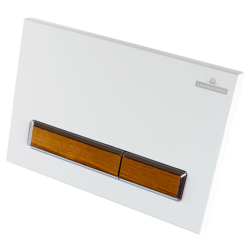 Кнопка смыва Lavinia Boho RelFix 38050603 белый / светлое дерево с антибактериальным покрытием SanitiZed