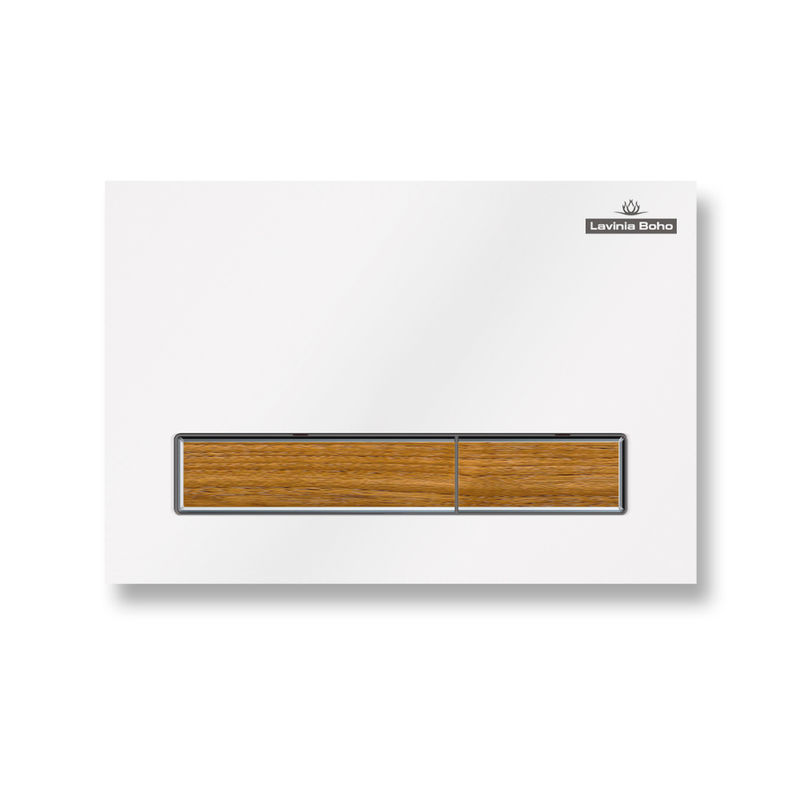 Кнопка смыва Lavinia Boho RelFix 38050603 белый / светлое дерево с антибактериальным покрытием SanitiZed