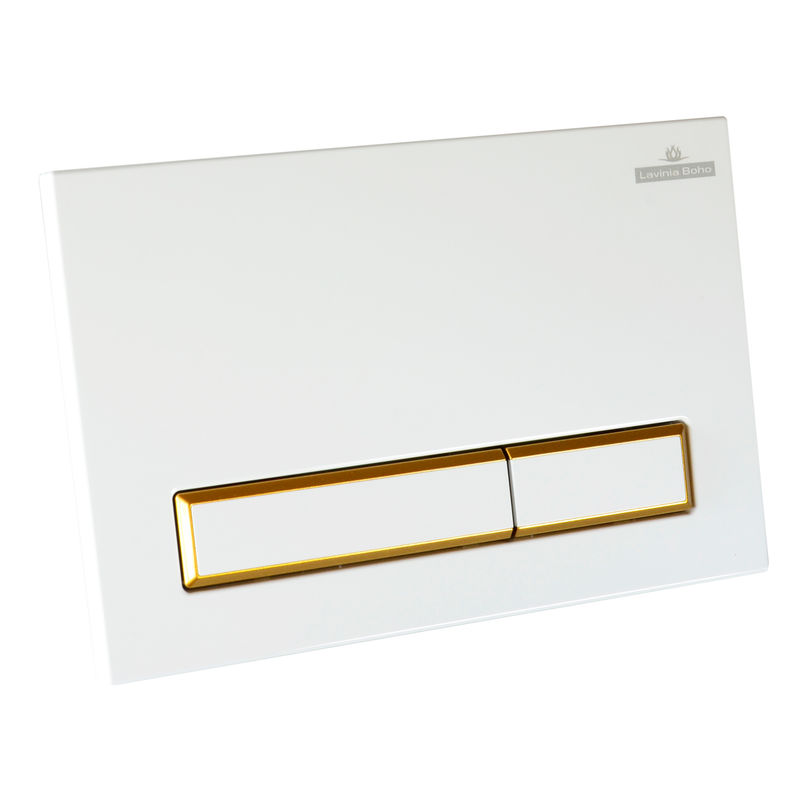 Кнопка смыва Lavinia Boho RelFix 38050802 белый / золотой глянец с антибактериальным покрытием SanitiZed