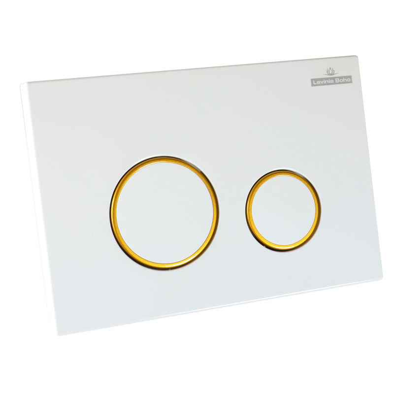Кнопка смыва Lavinia Boho RelFix 38050804 белый / золотой глянец с антибактериальным покрытием SanitiZed