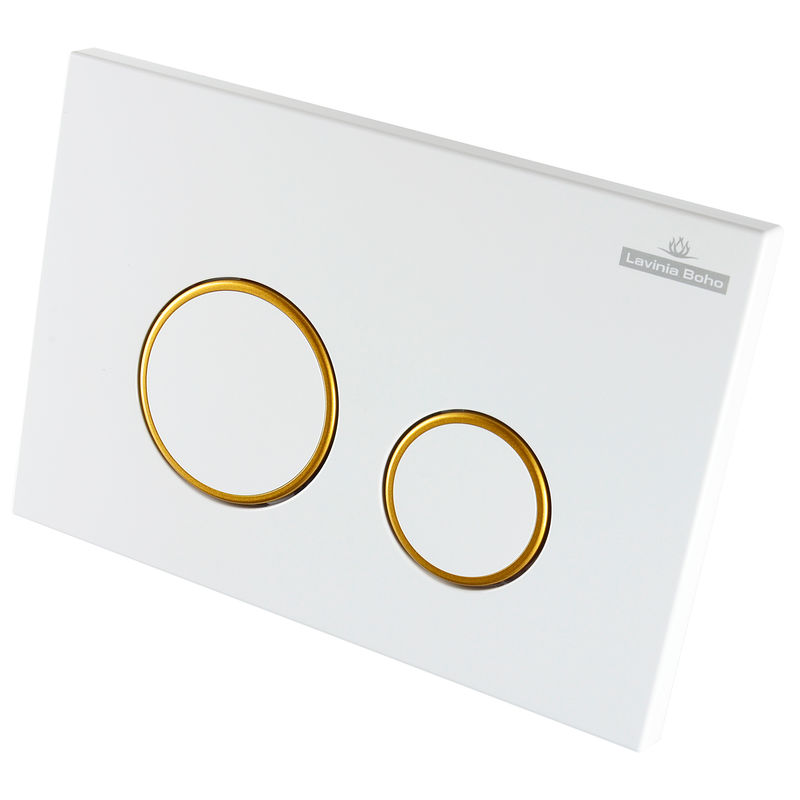Кнопка смыва Lavinia Boho RelFix 38050804 белый / золотой глянец с антибактериальным покрытием SanitiZed