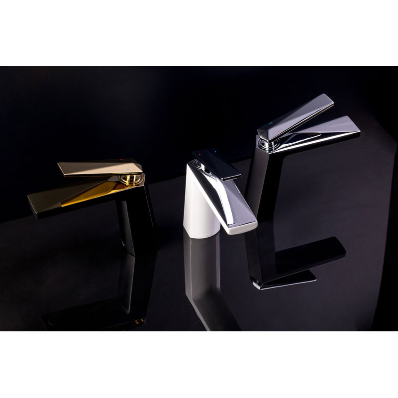 Смеситель для раковины BOHEME Venturo 382-W высокий белый+золото