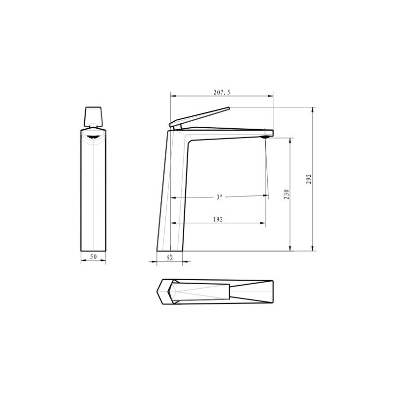 Смеситель для раковины BOHEME Venturo 382-W высокий белый+золото