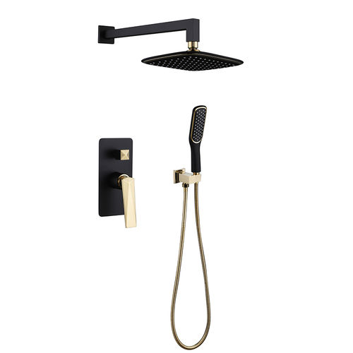 Система для душа скрытого монтажа BOHEME Venturo 384-B черный с золотом