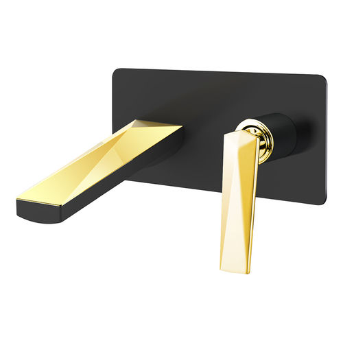 Смеситель скрытого монтажа для раковины BOHEME Venturo 385-B черный с золотом