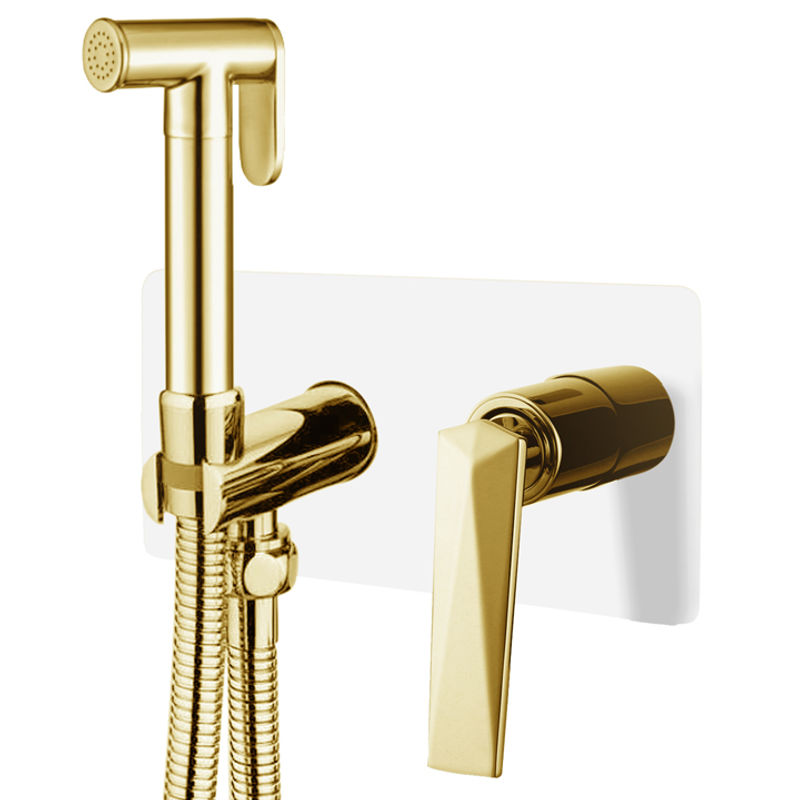 Встраиваемый гигиенический душ BOHEME Venturo 387-W белый + золото