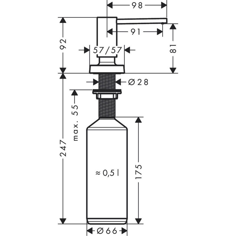Дозатор для моющего средства Hansgrohe A71 40468000 хром