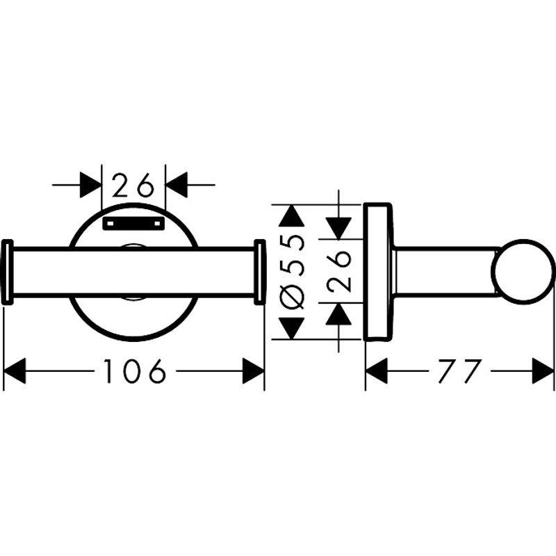 Крючок для ванной Hansgrohe Logis UA 41725000 хром двойной