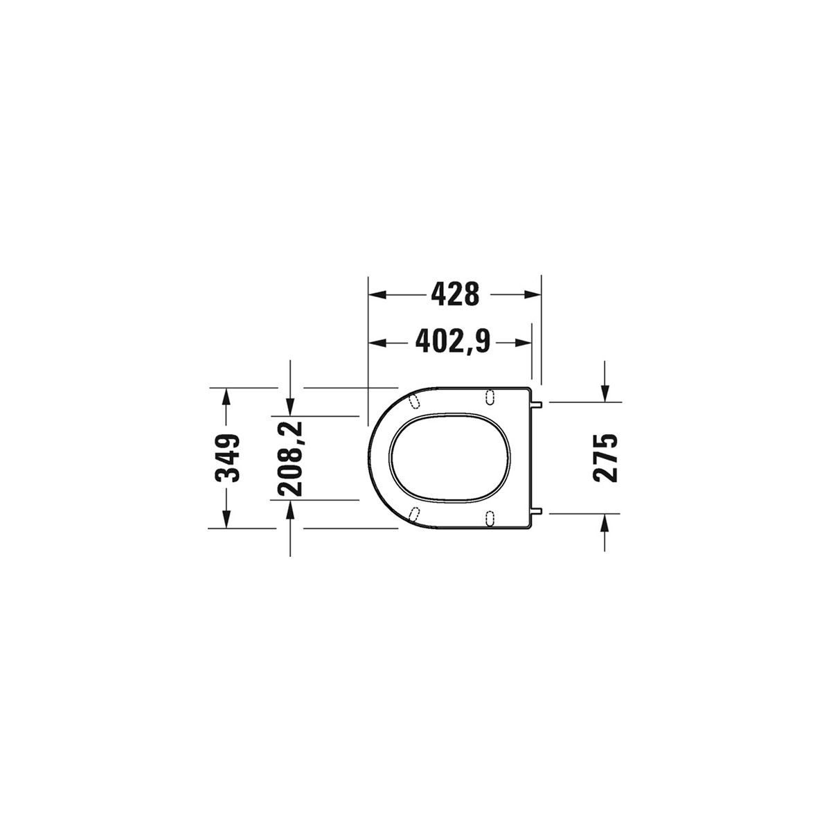 Унитаз подвесной в комплекте Duravit Rimless® D-Neo 45770900A1