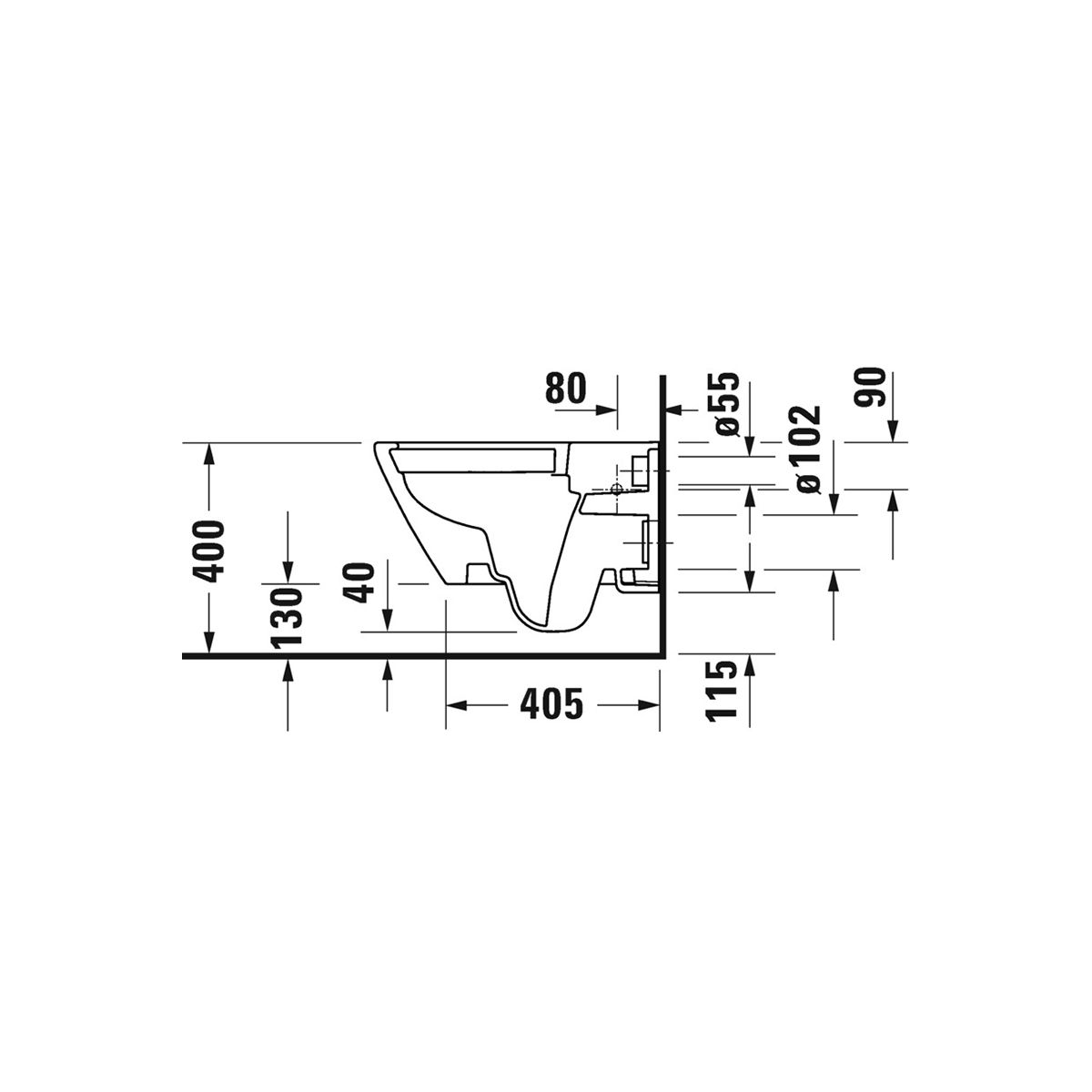 Унитаз подвесной в комплекте Duravit Rimless® D-Neo 45770900A1