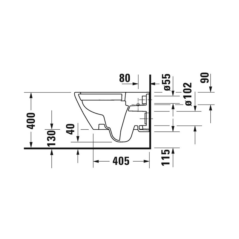 Унитаз подвесной в комплекте Duravit Rimless® D-Neo 45770900A1