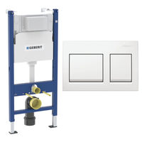 Инсталляция для унитаза Geberit Alpha 458.233.00.2 с кнопкой Geberit Alpha 35 белая 115.045.11.3 — 1