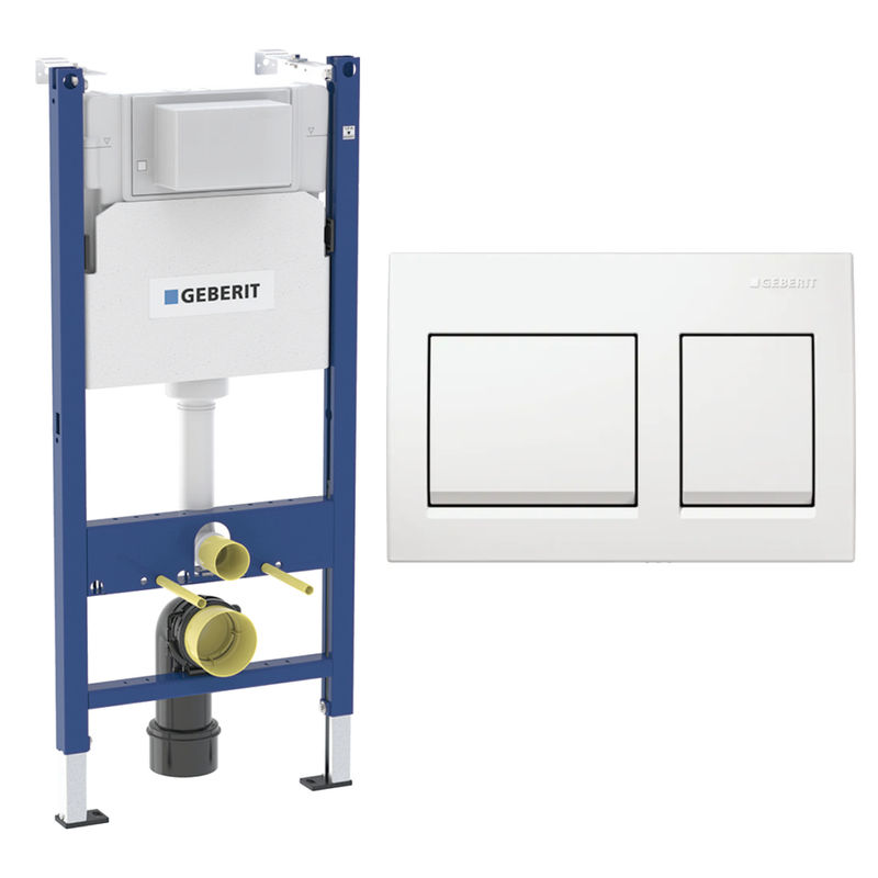 Инсталляция для унитаза Geberit Alpha 458.233.00.2 с кнопкой Geberit Alpha 35 белая 115.045.11.3