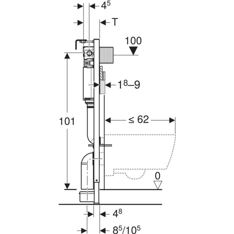 Инсталляция для унитаза Geberit Alpha 458.233.00.2 с кнопкой Geberit Alpha 35 белая 115.045.11.3