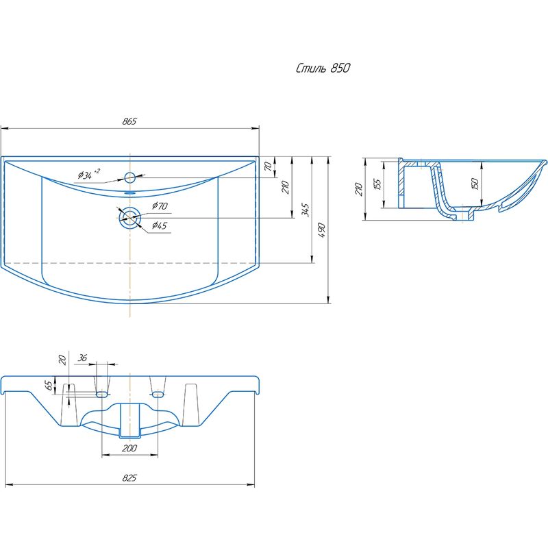 Раковина Kirovit Стиль 850 Киров / 4620008197357