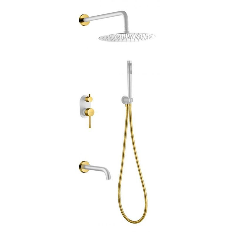 Система для душа скрытого монтажа BOHEME Uno 464-2-WG Белый Золото