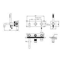 Система для душа скрытого монтажа BOHEME Uno 464-3-B Матовый Черный — 2