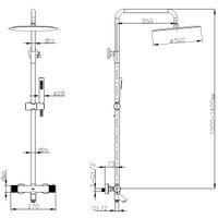 Душевая система BOHEME Uno 468-T-SGM Shine Gun Metall 30см — 2