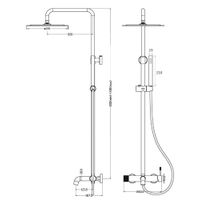 Душевая система BOHEME Uno 468-WG Белый Золото 30см — 2