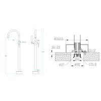 Смеситель для ванны BOHEME Uno 469-BCR напольный Black Chrome — 2