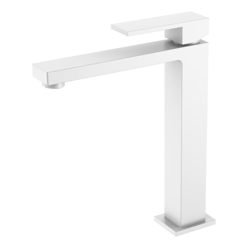 Смеситель для раковины BOHEME Qubic 472-MW высокий Matt White