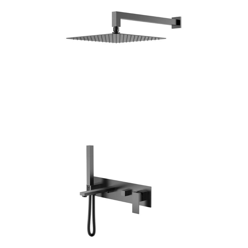 Система для душа скрытого монтажа BOHEME Qubic 474-GM Gunmetal