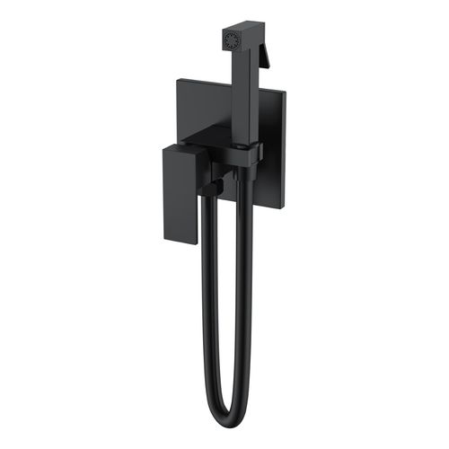 Встраиваемый гигиенический душ BOHEME Qubic 477-B Matt Black