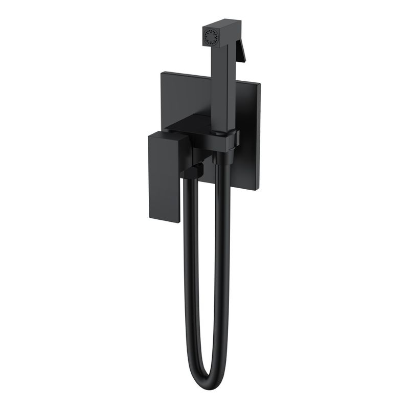 Встраиваемый гигиенический душ BOHEME Qubic 477-B Matt Black