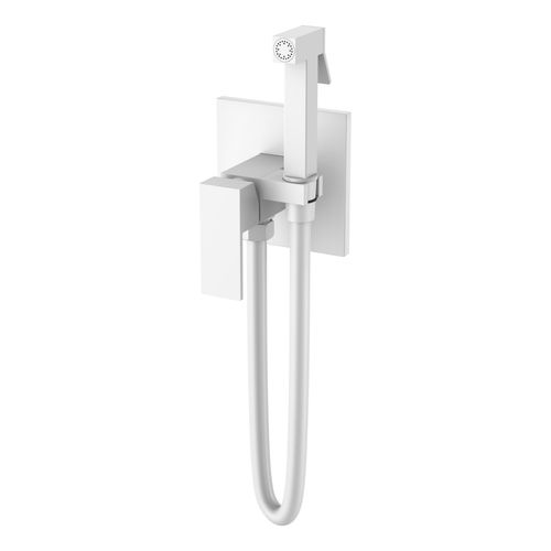 Встраиваемый гигиенический душ BOHEME Qubic 477-MW Matt White