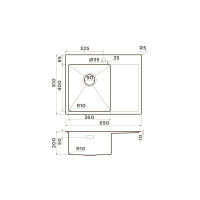 Кухонная мойка из нержавеющей стали Omoikiri Akisame 65-IN-L 4973058 (нержавеющая сталь) — 2