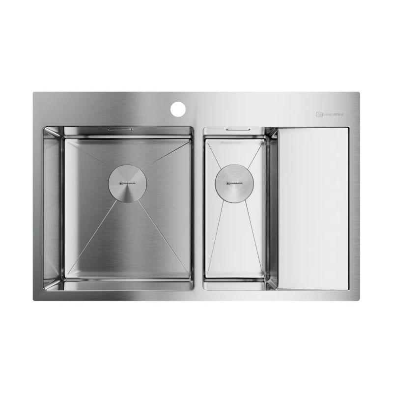 Кухонная мойка из нержавеющей стали Omoikiri Akisame 78-2-IN-L 4973062 (нержавеющая сталь)