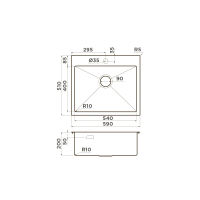 Кухонная мойка из нержавеющей стали Omoikiri Akisame 59-LG 4973082 (светлое золото) — 2